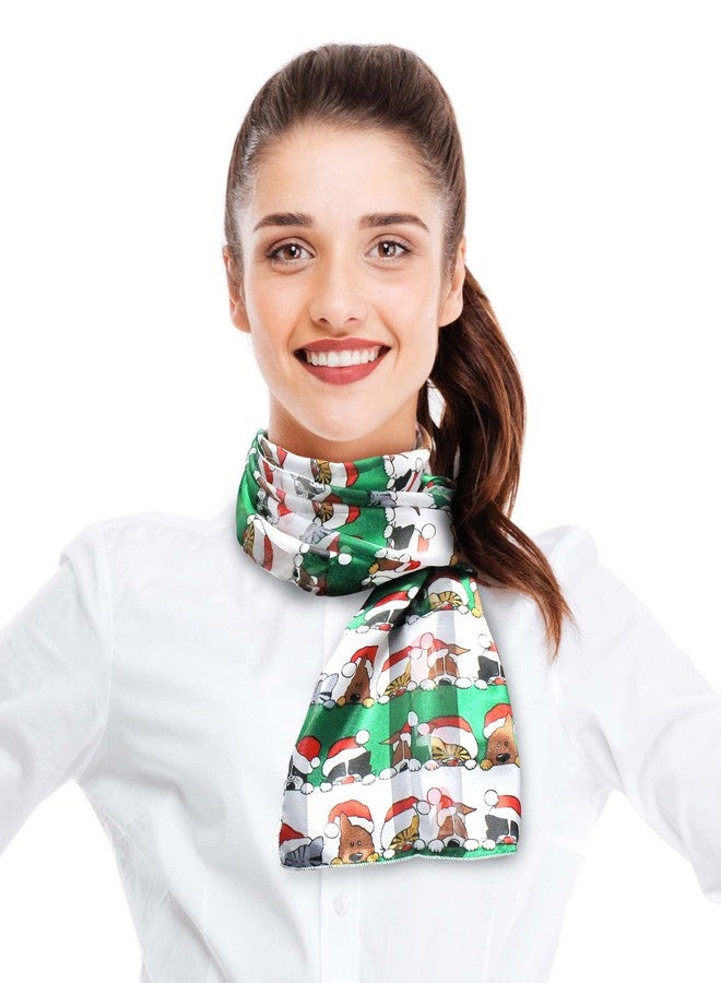 CBC Crown Christmas Scarf - Santa, Snowman, Ornament, Ginger Cookie Theme - 13"x 60" Made In Korea (Christmas & Friends - GN) - Image 3
